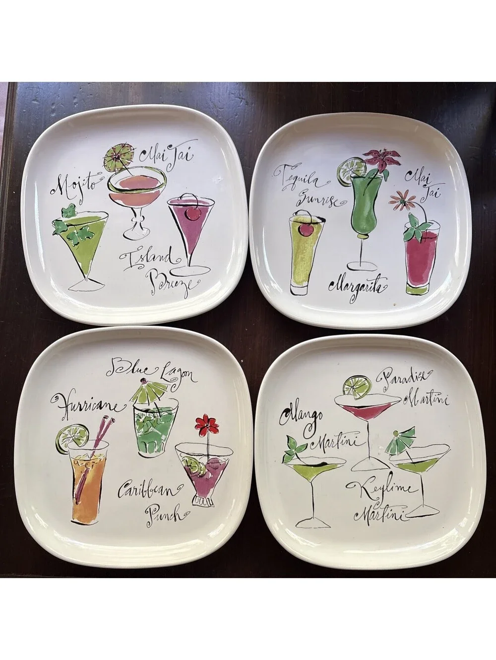 ROSANA MARTINI PLATE SET OF FOUR - ADORABLE 7.5”x 7.5”